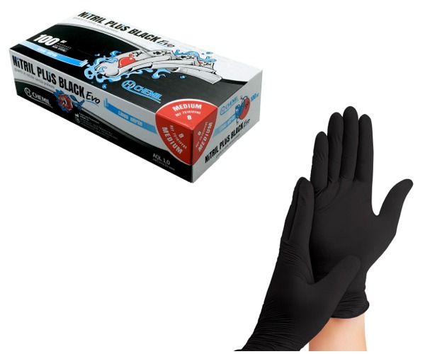 Guanti monouso CHEMIL NITRILE PLUS BLACK EVO DM classe I DPI categoria III senza polvere AQL 1.0 ...