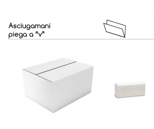 Asciugamano piegato a V cartone da 3750 tovaglioli 23 x 20,5 cm 25 pacchetti da 150 pz